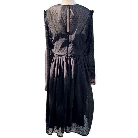 ASOS Floral Dress Black Sheer Embroidered 6 Tall - Picture 7 of 11